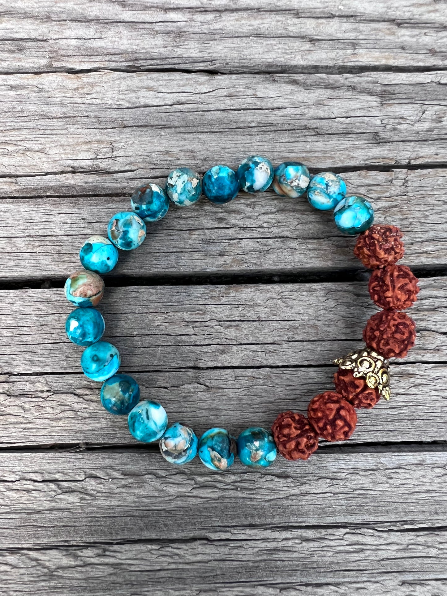 A-s-k and receive. Elk tooth pendant, brass wire, gold plated beads, jasper round beads, mala & bracelet. Elk tooth harvested from the forest after animal naturally died. Gratitude to the Earth for this exceptional life.