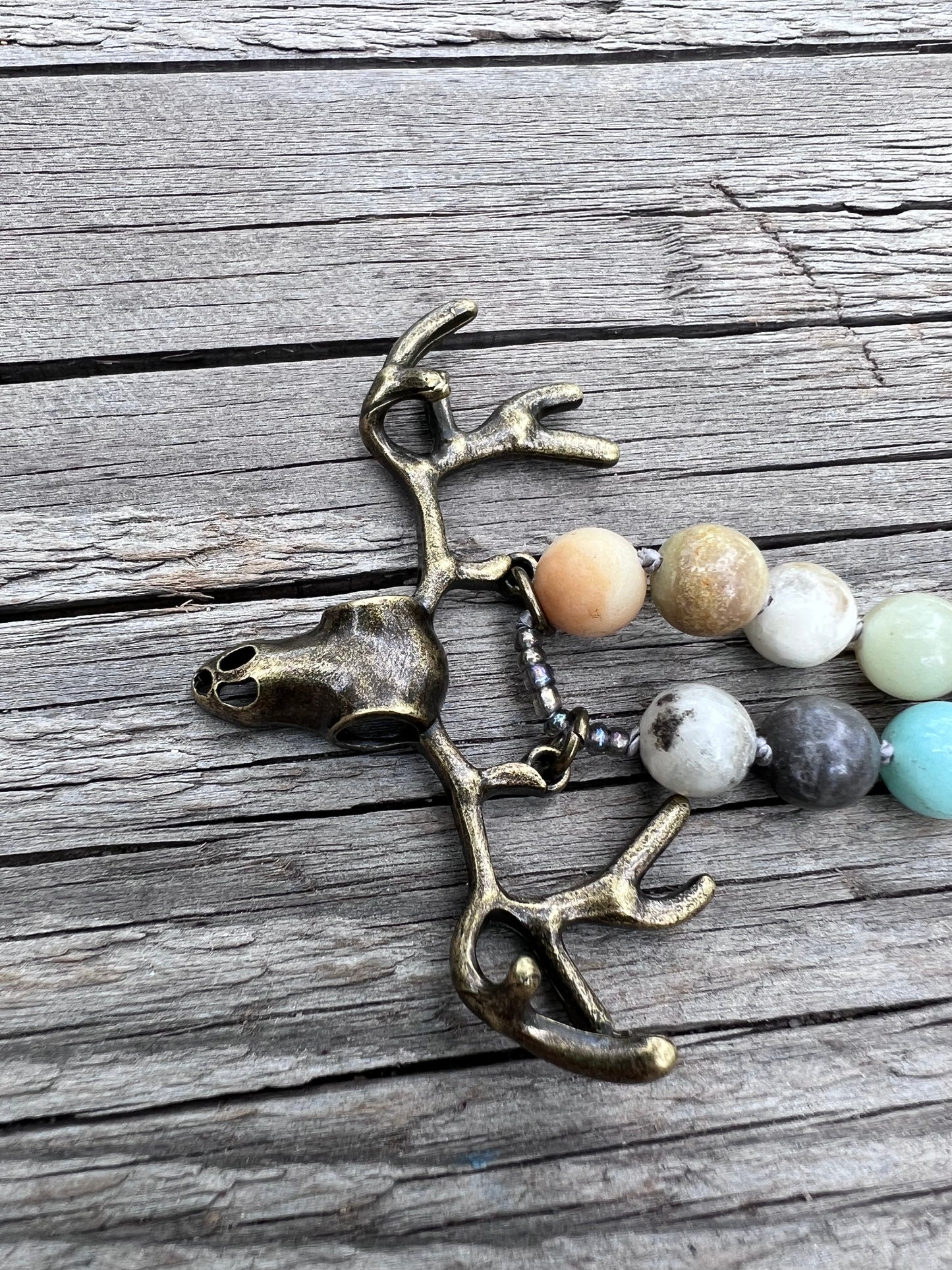 Stag spirit ~ 58 ~ take the lead. Amazonite mala & bracelet.