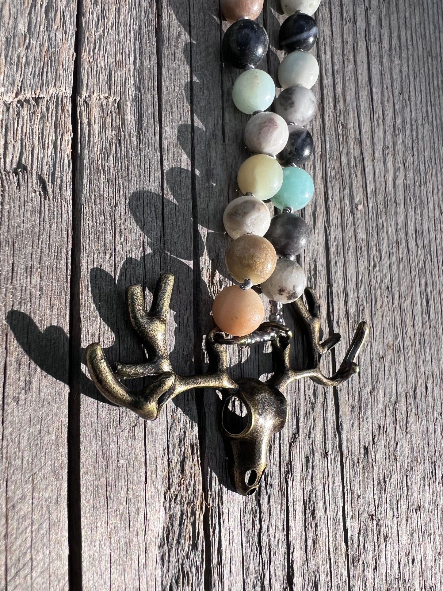 Stag spirit ~ 58 ~ take the lead. Amazonite mala & bracelet.