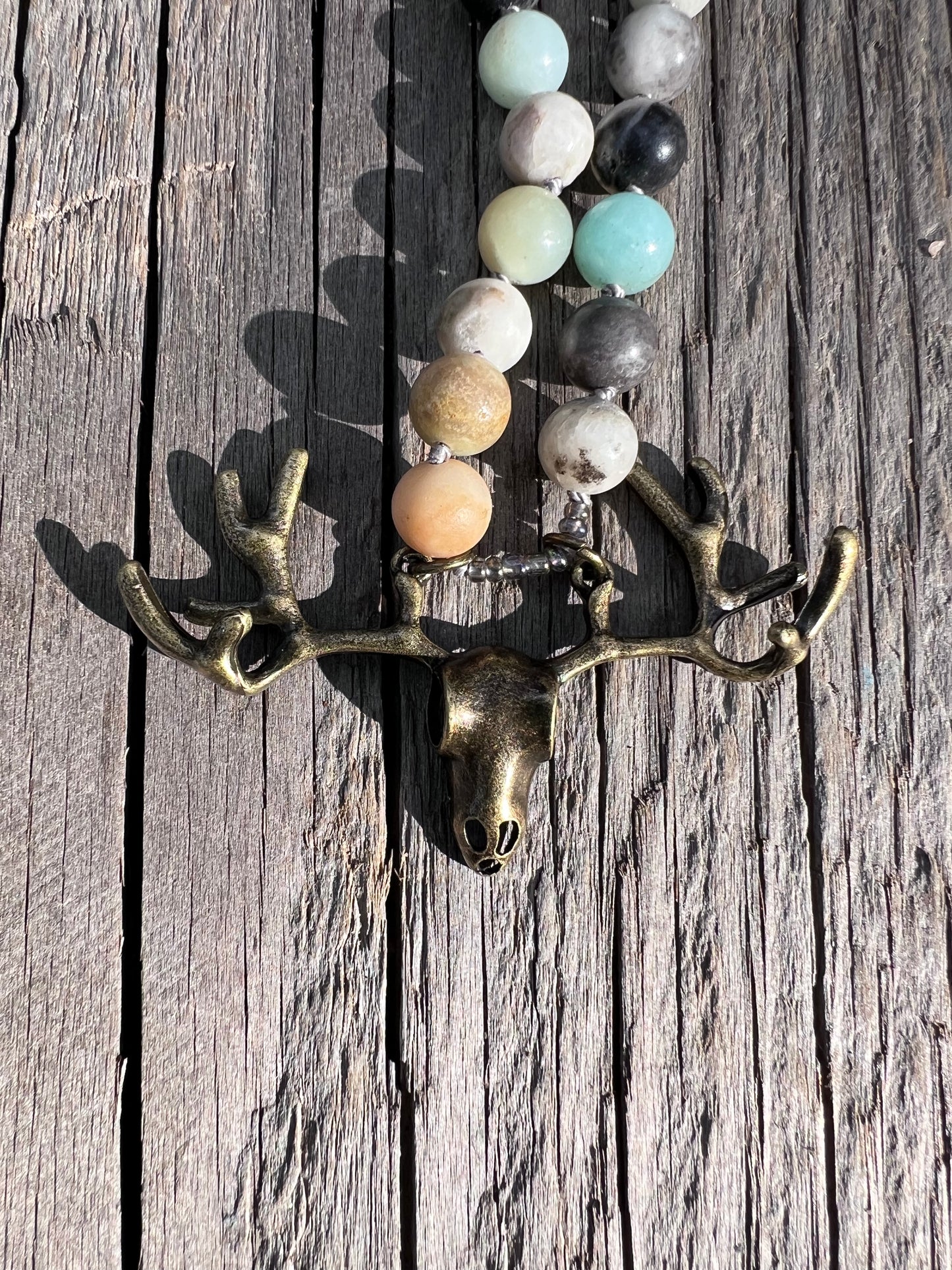 Stag spirit ~ 58 ~ take the lead. Amazonite mala & bracelet.