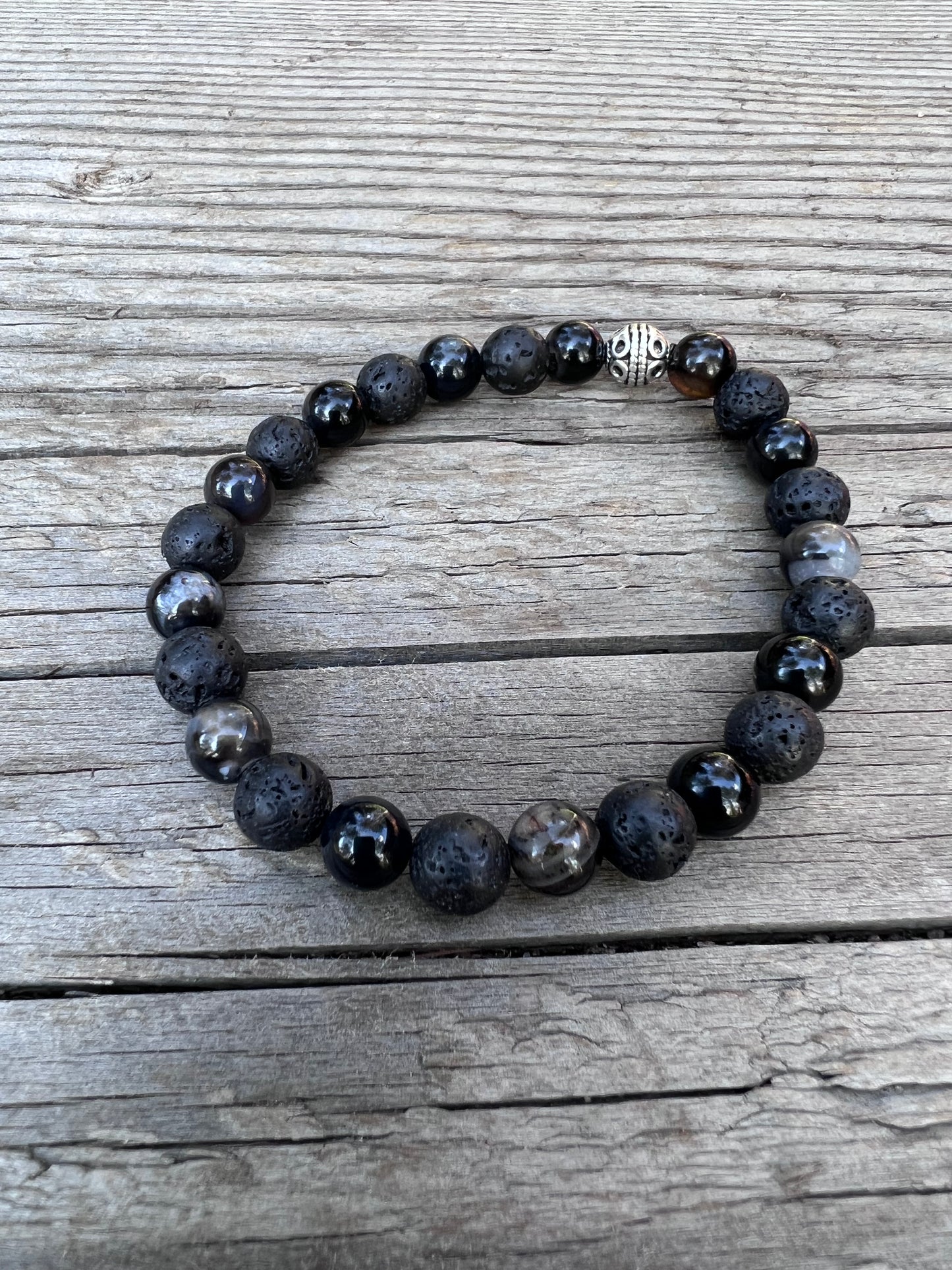Stag spirit ~ 58 ~ take the lead. Lave, agate, howlite mala & bracelet. Antlers to rebirth, bones to blood, movement to ash, life & death, light & dark mala