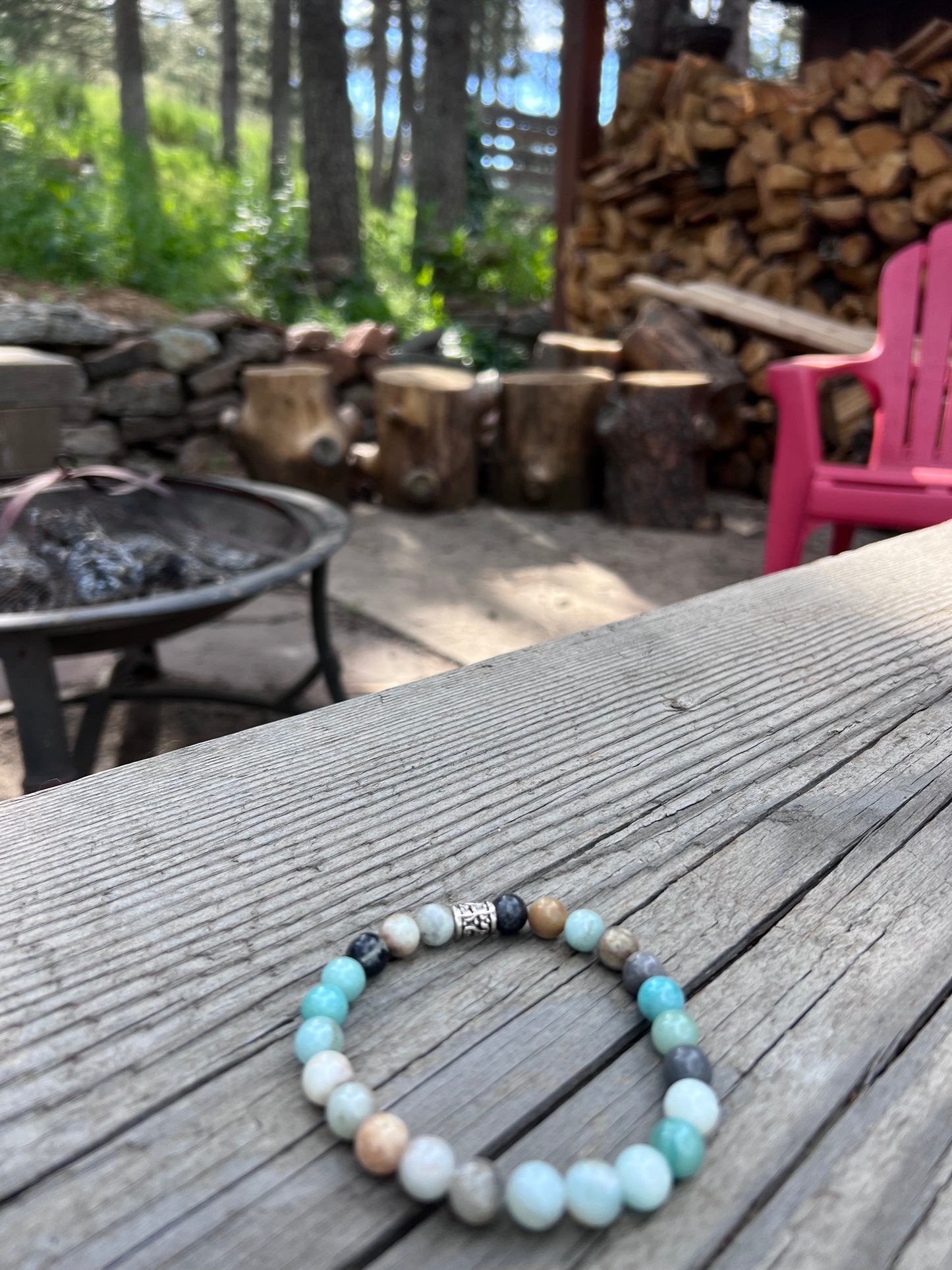 Stag spirit ~ 58 ~ take the lead. Amazonite mala & bracelet.